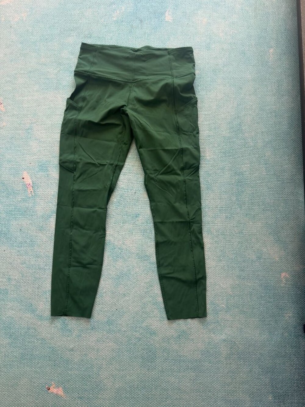 LULULEMON FAST AND FREE TIGHTS LEGGINGS EVERGLADE GREEN SZ 8 WOMENS